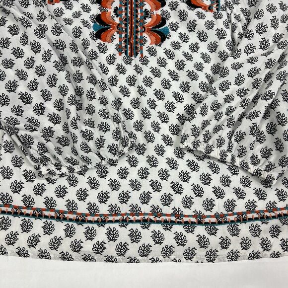 Sundance Adelle Floral Embroidered Long Sleeve V-Neck Boho Peasant Top Small - Picture 6 of 12